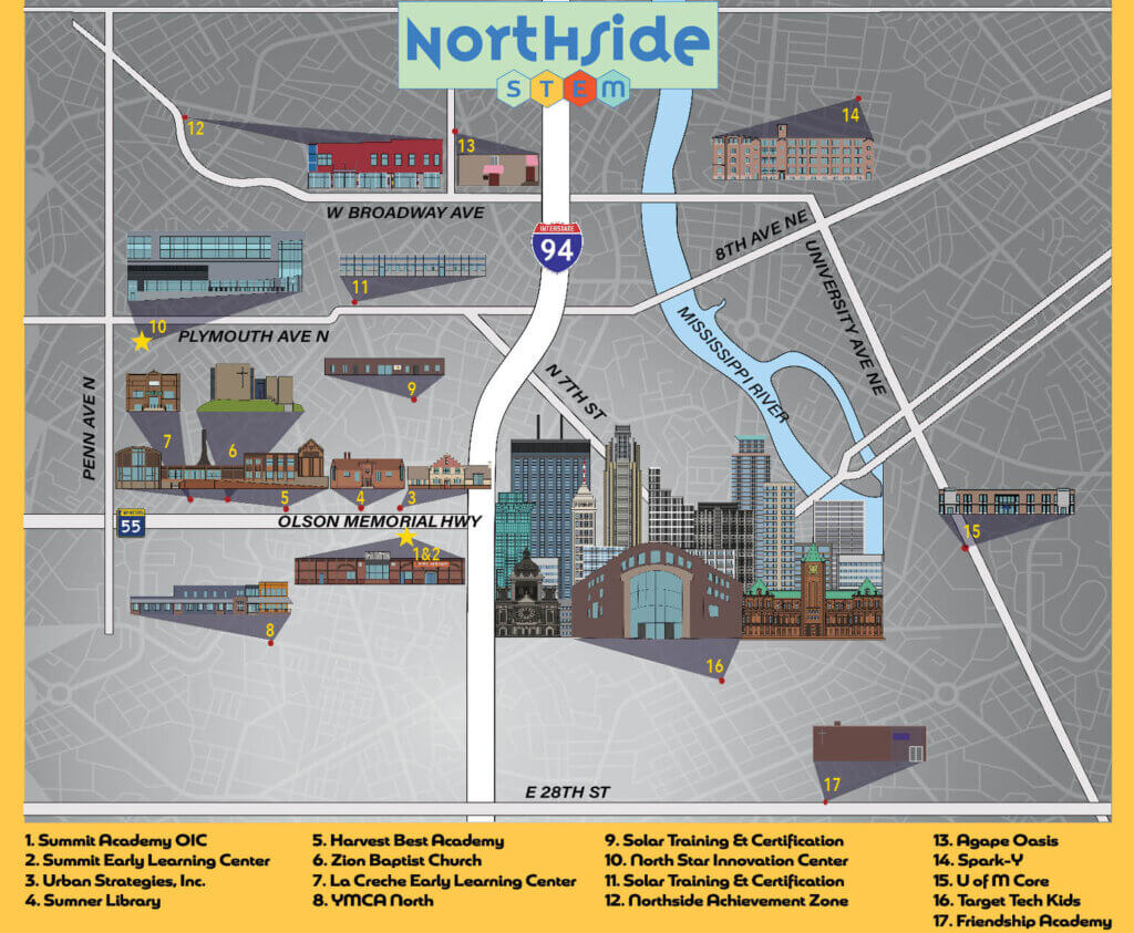 Northside STEM partnership map